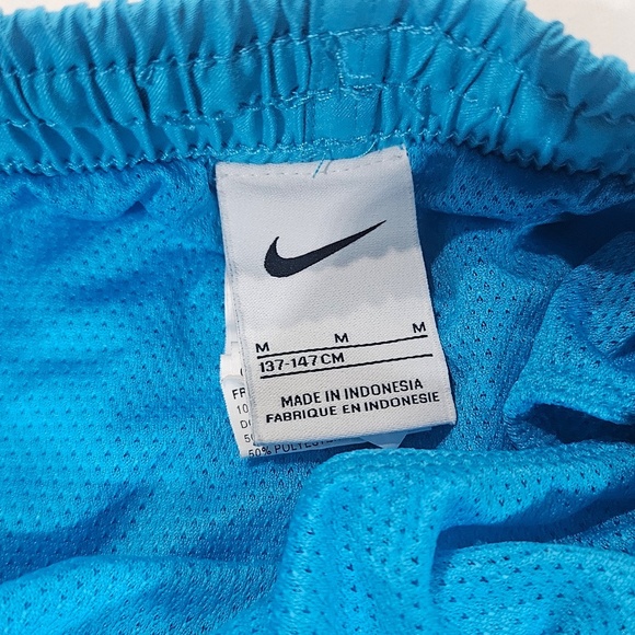 Nike Shorts Boys Medium Blue Yellow Swim Trunks Board Shorts Logo Swoosh - Picture 6 of 8